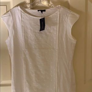 Tommy Hilfiger white on white polka dots top